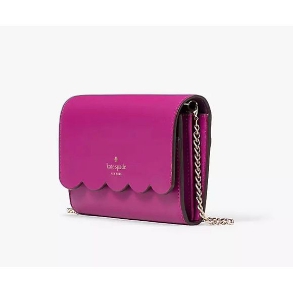 NWT Kate Spade Gemma Crossbody Deep Habiscus Gold Chain - Picture 2 of 7